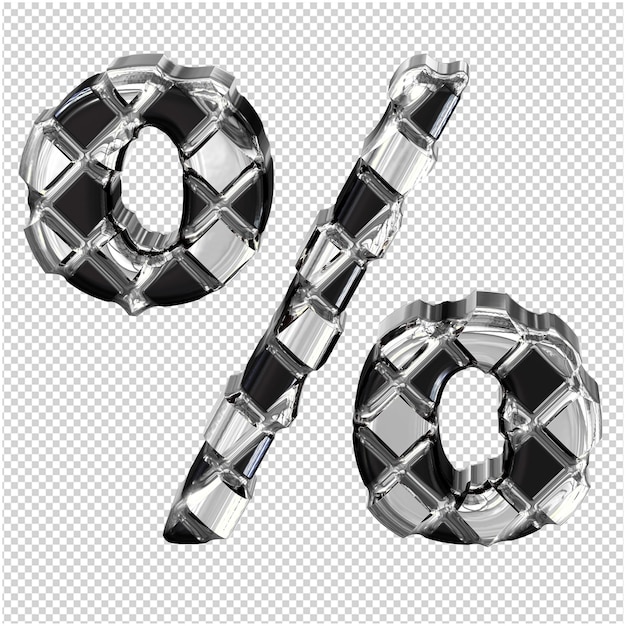 Black symbol with silver rhombuses