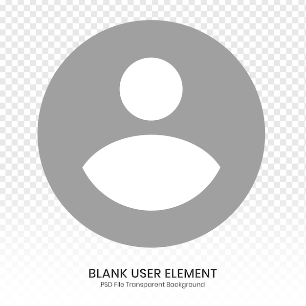 Blank profile picture with circle psd transparent background