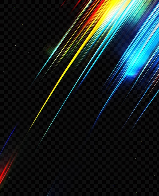 blue and green light waves on transparent background