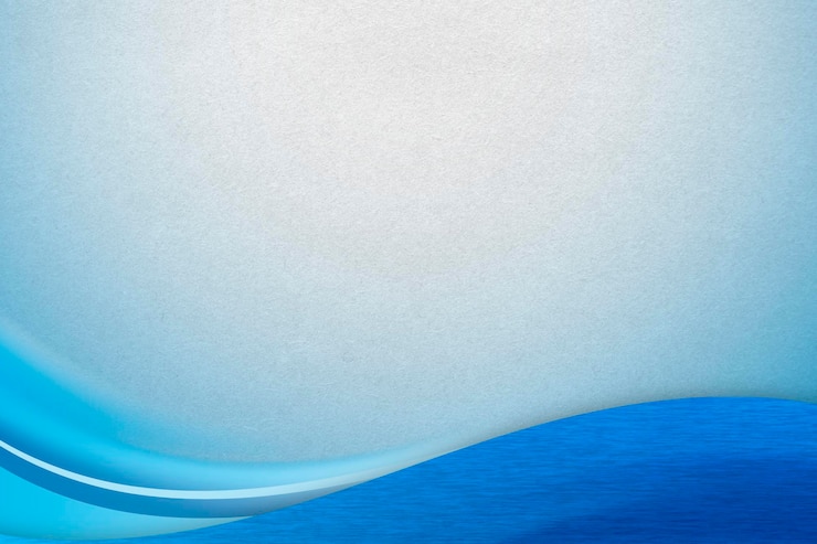 PSD blue curve frame template on a gray background
