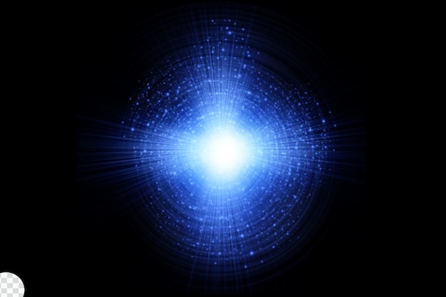 blue lens flare with realistic style
