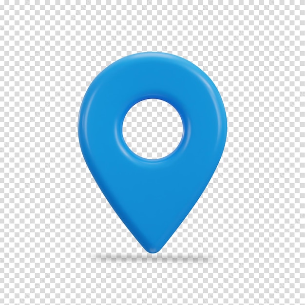 blue location 3d icon of gps pointer or navigation marker vector icon illustration
