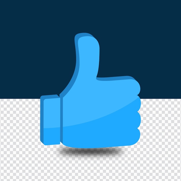 Blue thumb up icon on a blue background