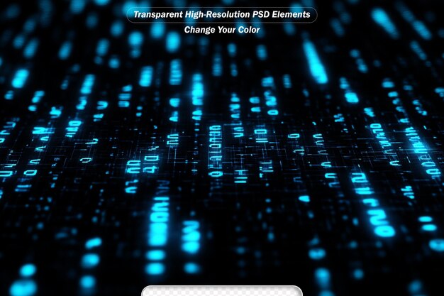 blur binary data background in blue color tone Depth of field effect applied