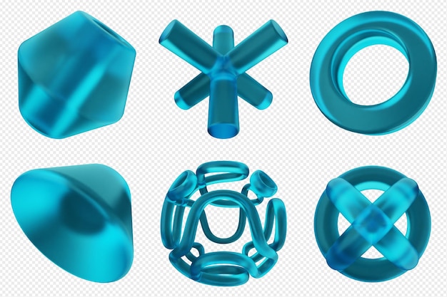 Bộ biểu tượng trừu tượng hình học 3D