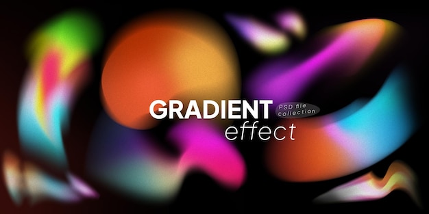 Bộ gradient nhiễu hạt mờ голографі trừu tượng Thiết kế hình dạng hợp thời