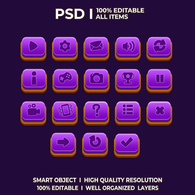 Bộ UI game Bộ UI Game Nút UI Game Nút Game PSD UI Game Mẫu UI Game Biểu tượng game
