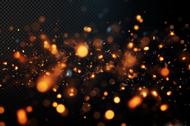 bokeh lighting on transparent background