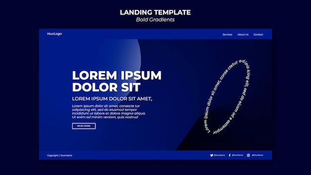 Bold gradients landing page