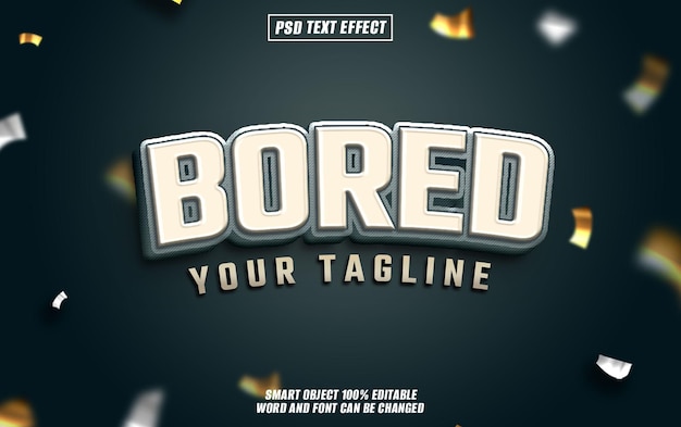 bored text effect font editable typography 3d text