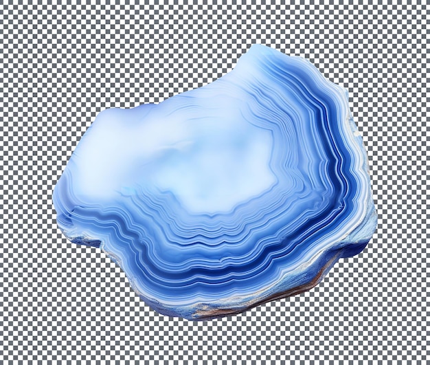 Brazilian Blue Lace Agate rough mineral Stone isolated on a transparent background