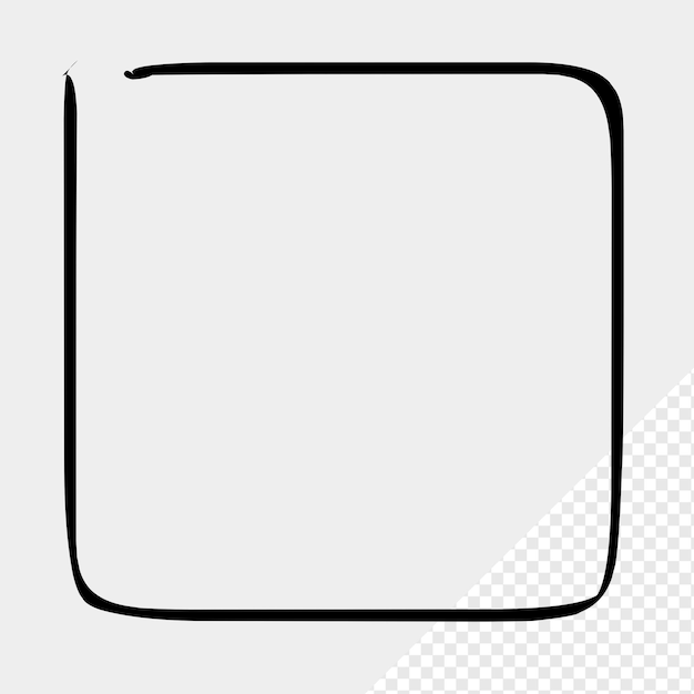 brush stroke frame rectangle design element transparent basic shape square frame brush stroke black
