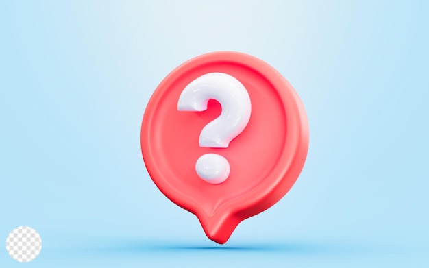 bubble chat with question sign 3d render concept for problems confusion interrogator