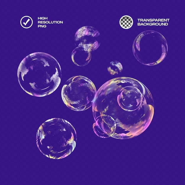 Bubbles Isolated Transparent Graphic Element 01
