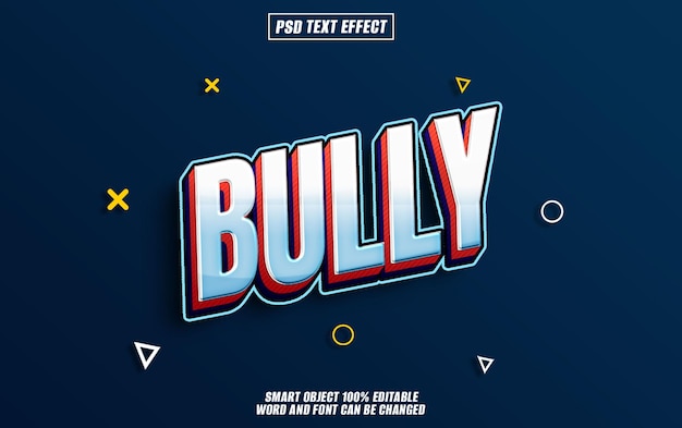 bully text effect font editable typography 3d text