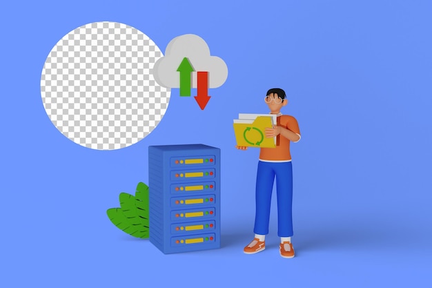 Business Data Storage 3D Illustration