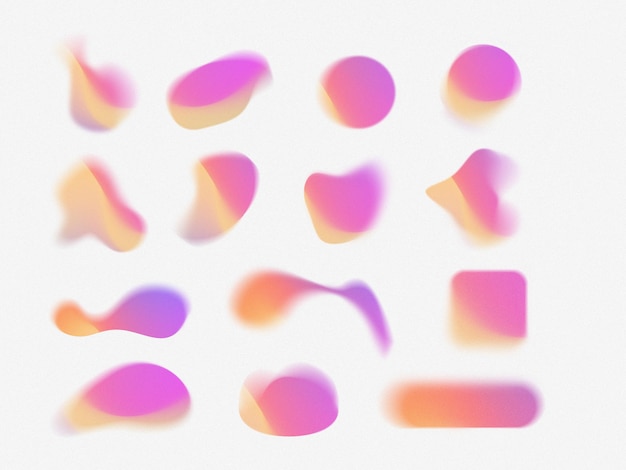 Các Hình Khối Blob Gradient Lưới Hạt