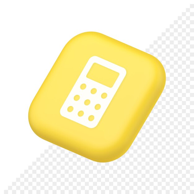 calculator button mathematical number counting web design symbol website icon 3d rendering
