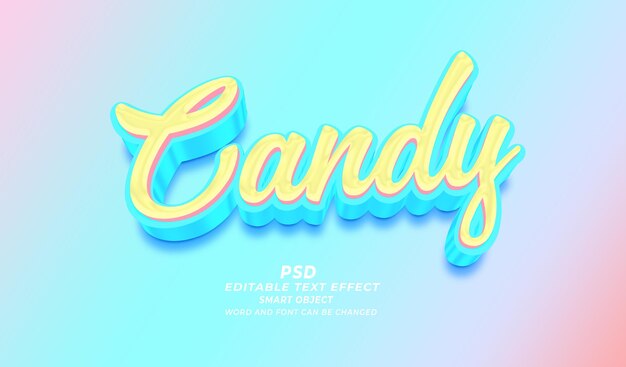 candy 3d editable text effect photoshop template