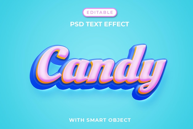 Candy editable text effect template