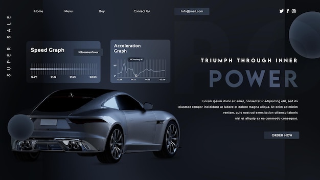 Car Bannner with Specifications and Graph