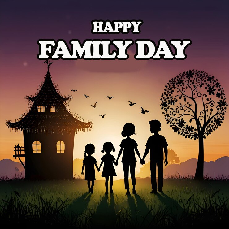 PSD celebrate togetherness beautiful happy family day backgrounds