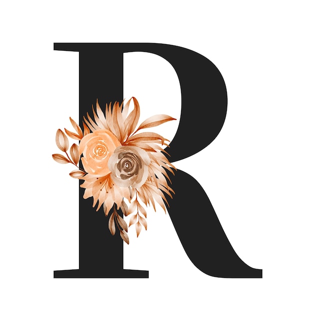 Charming Alphabet Letter Design Adorned with Timeless Fusion of Typography amp Floral Elegance