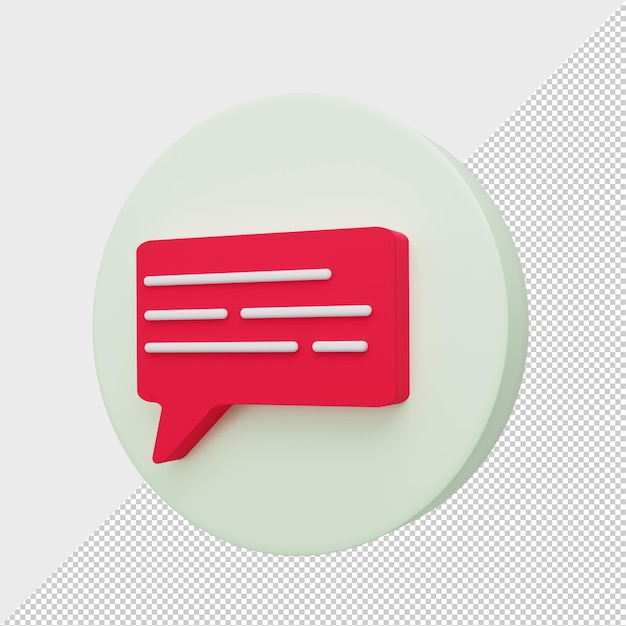 Chat bubble Talk dialogue messenger or online support concept xA3D Rendering Premium Psd