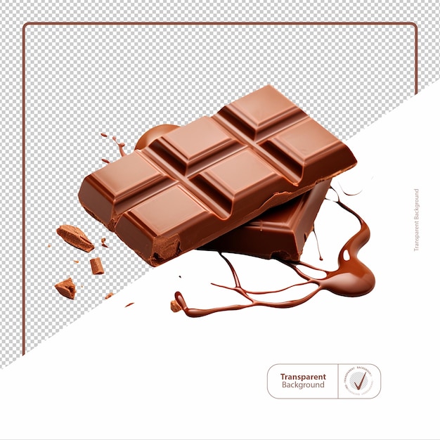 chocolate bar made from pure cocoa an explosion of flavor on a transparent background