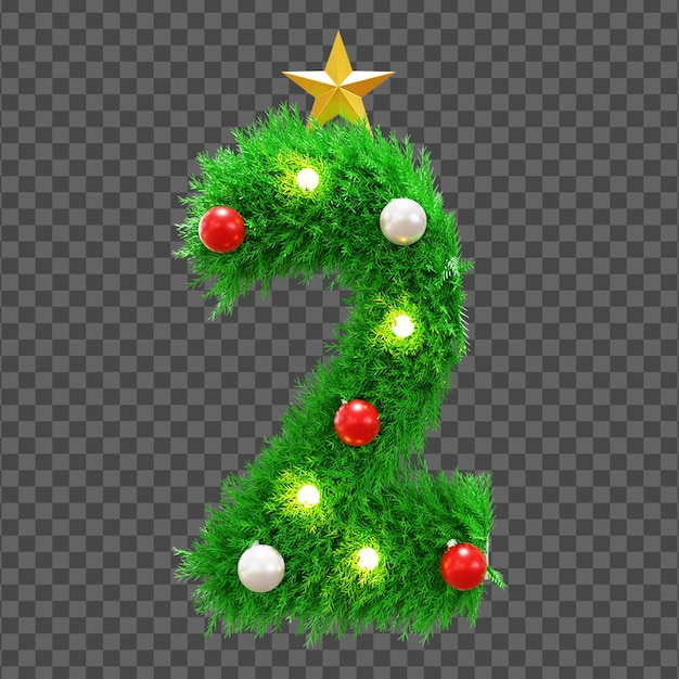 Christmas time countdown number with 3d grass text effect
