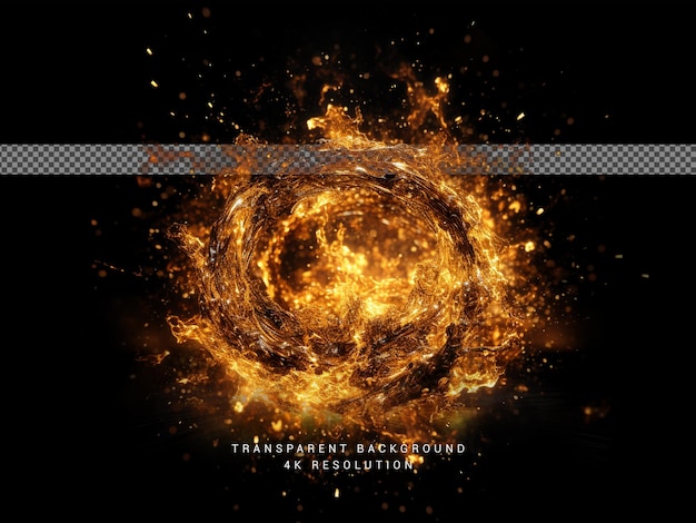 Circle Fire Flame on Transparent Background