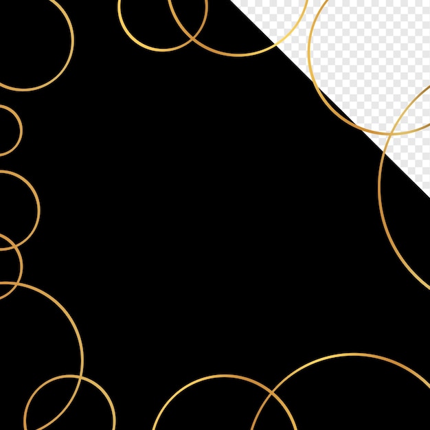 circle line design element line gold frame blank transparent psd file