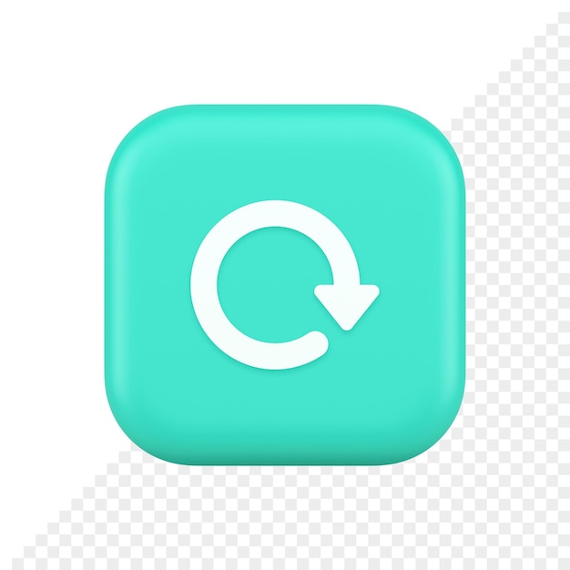 Circular arrow button curved dynamic loading progress navigation cursor 3d realistic icon