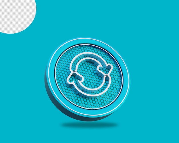 Circular arrows rotation signs 3d rendering of high voltage
