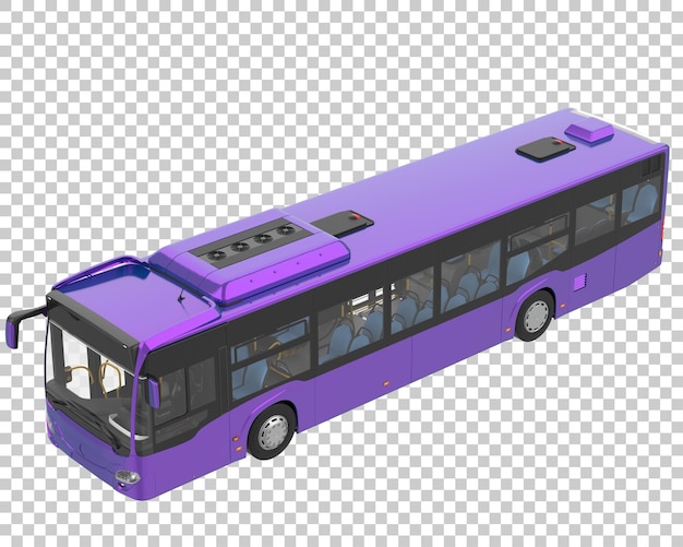city bus on transparent background 3d rendering illustration