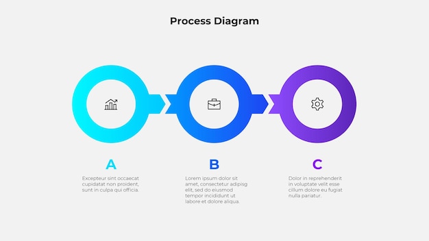 clean and modern infographic 3 steps for presentations process illustrations or project planning