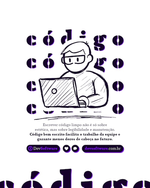 Clean Code Benefits and Best Practices post template editavel