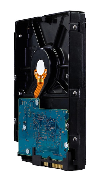 Close-up of a Black Hard Disk Drive