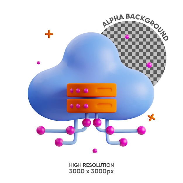 Cloud 3d icon render