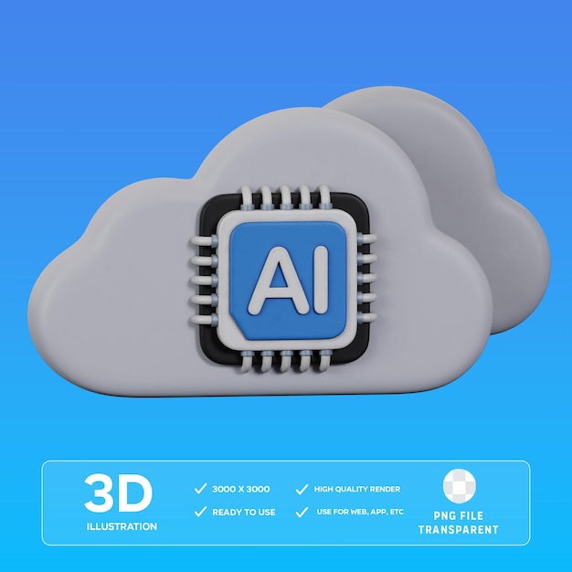 Cloud Ai 3D Illustration