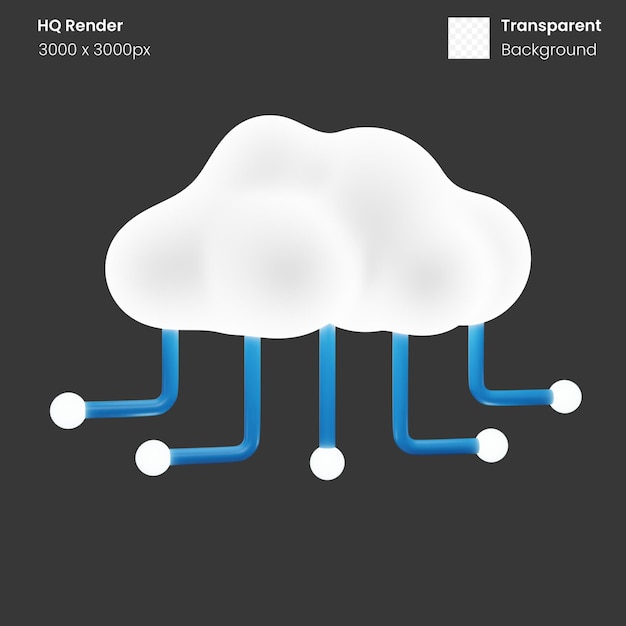 Cloud computing 3d illustration