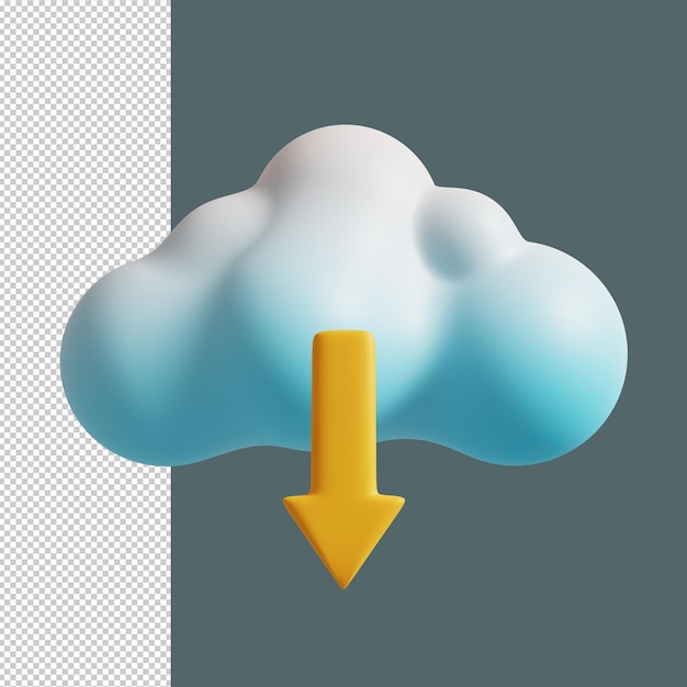 Cloud download concept 3D Render Premium PSD