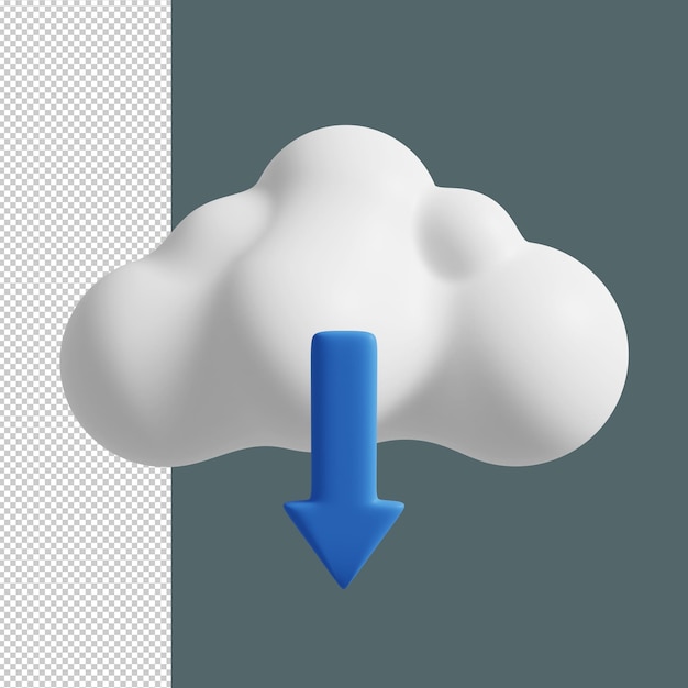 Cloud download concept 3D Render Premium PSD