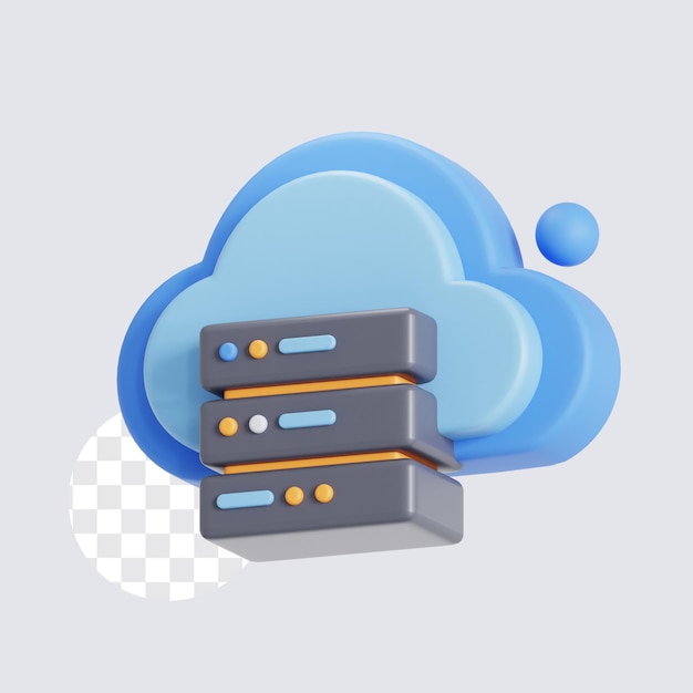 cloud server to host data 3d icon