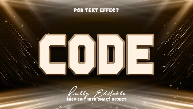 Code editable text effect
