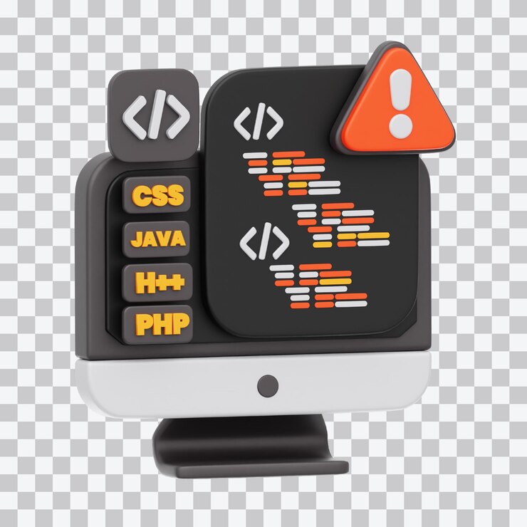 PSD code error 3d illustration