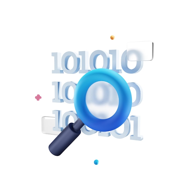 Code inspection 3d icon for cyber security
