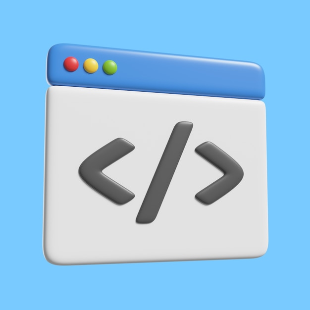 Coding html icon in 3d rendering