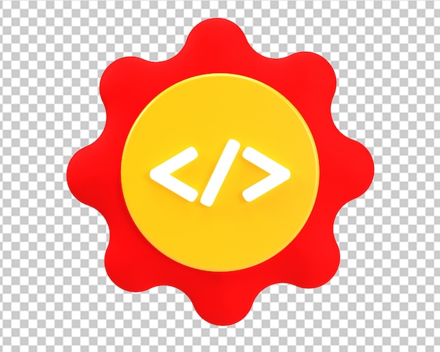Coding web language icon 3d render