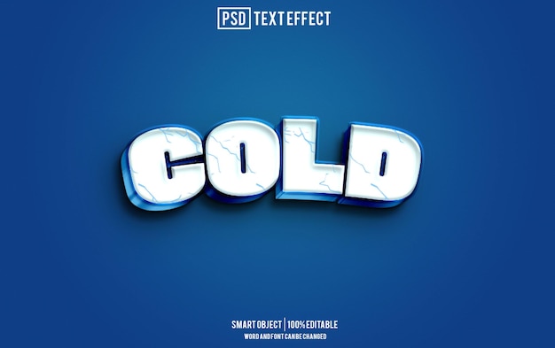 cold text effect font editable typography 3d text